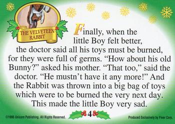 1995 Fleer Christmas - The Velveteen Rabbit #4 Finally, when the little Boy felt... Back