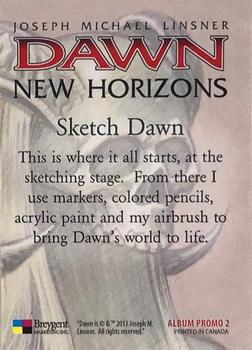 2013 Joseph Michael Linsner Dawn New Horizons - Promos #Album Promo 2 Sketch Dawn Back