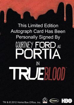 2012 Rittenhouse True Blood Premiere - Bordered Autographs #NNO Courtney Ford Back