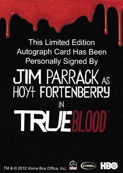 2012 Rittenhouse True Blood Premiere - Bordered Autographs #NNO Jim Parrack Back