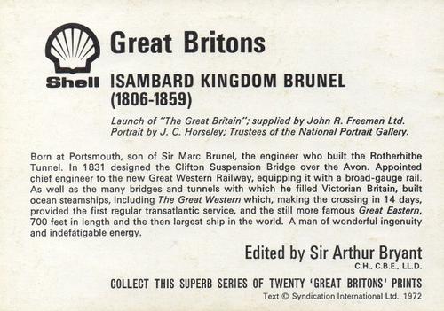1972 Shell Great Britons #NNO Isambard Kingdom Brunel (1806-1859) Back