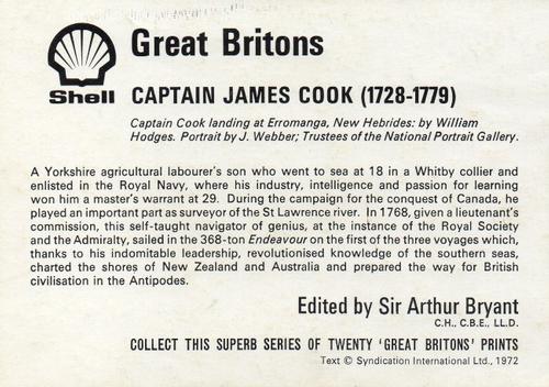 1972 Shell Great Britons #NNO Captain James Cook (1728-1779) Back