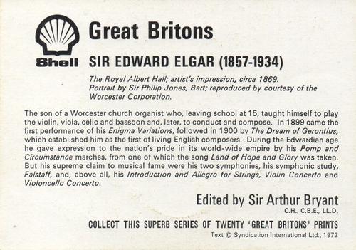 1972 Shell Great Britons #NNO Sir Edward Elgar (1857-1934) Back