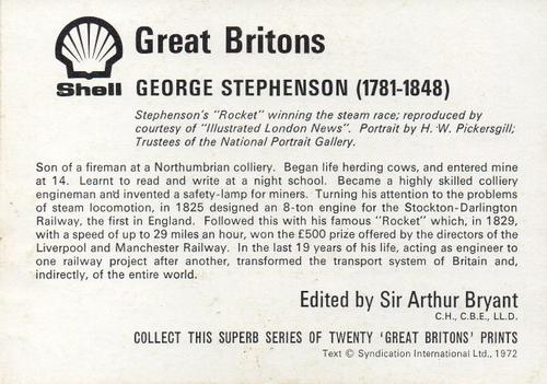 1972 Shell Great Britons #NNO George Stephenson (1781-1848) Back