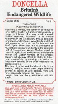 1984 Doncella Britain's Endangered Wildlife #3 Dormouse Back