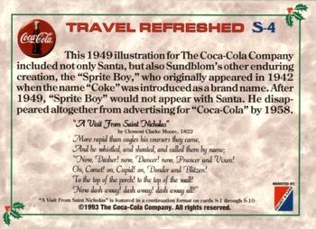 1993 Collect-A-Card Coca-Cola Collection Series 1 - Santa #S-4 Travel Refreshed Back