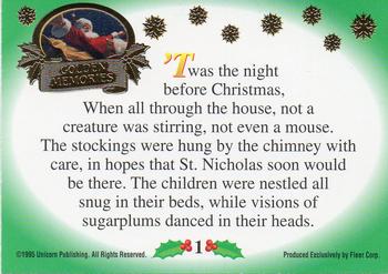 1995 Fleer Christmas - Golden Memories #1 'Twas the Night Before Christmas Back