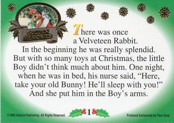 1995 Fleer Christmas - Golden Memories #1 The Velveteen Rabbit Back