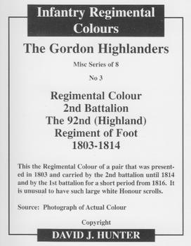 2013 Regimental Colours : Miscellaneous Colours #3 Regimental Colour 2/92nd Foot 1803-1814 Back