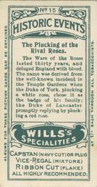 1912 Wills's Historic Events #15 The Plucking of the Rival Roses Back