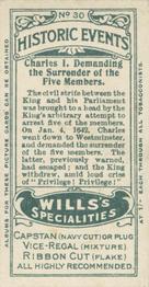 1912 Wills's Historic Events #30 Charles I Demanding the Surrender of the Five Members Back