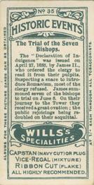1912 Wills's Historic Events #35 The Trial of the Seven Bishops Back
