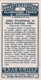 1924 Wills's Flowering Trees & Shrubs #13 Alder Buckthorn Back