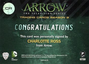 2017 Cryptozoic Arrow Season 3 - Autographs #CR Charlotte Ross Back
