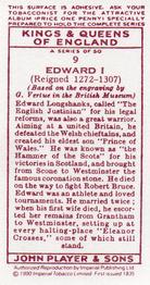 1990 Imperial Tobacco Co.1935 Player's Kings & Queens of England (Reprint) #9 Edward I Back