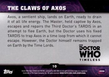 2016 Topps Doctor Who Timeless - Green Foil #10 The Claws of Axos Back
