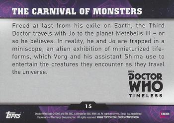 2016 Topps Doctor Who Timeless - Green Foil #15 The Carnival of Monsters Back