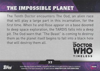 2016 Topps Doctor Who Timeless - Green Foil #52 The Impossible Planet Back