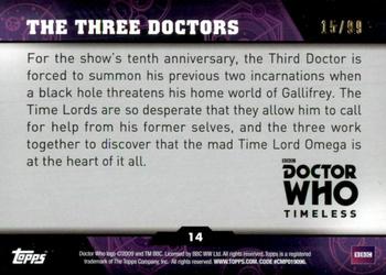 2016 Topps Doctor Who Timeless - Blue Foil #14 The Three Doctors Back