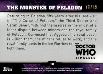 2016 Topps Doctor Who Timeless - Blue Foil #18 The Monster of Peladon Back