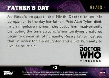 2016 Topps Doctor Who Timeless - Blue Foil #42 Father's Day Back