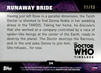 2016 Topps Doctor Who Timeless - Blue Foil #54 Runaway Bride Back