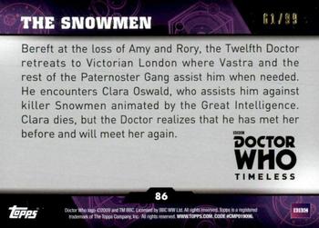 2016 Topps Doctor Who Timeless - Blue Foil #86 The Snowmen Back