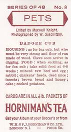 1960 Hornimans Tea Pets #8 Badger Cub Back
