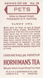1960 Hornimans Tea Pets #25 Tawny Owl Back