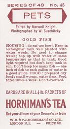 1960 Hornimans Tea Pets #45 Gold Fish Back