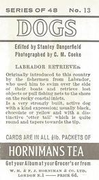 1961 Hornimans Tea Dogs #13 Labrador Retriever Back