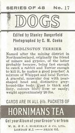 1961 Hornimans Tea Dogs #17 Bedlington Terrier Back