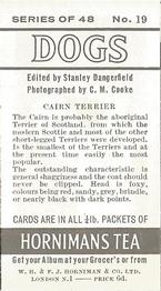 1961 Hornimans Tea Dogs #19 Cairn Terrier Back