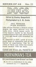 1961 Hornimans Tea Dogs #22 Fox Terrier (Wire Haired) Back