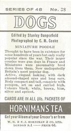 1961 Hornimans Tea Dogs #38 Miniature Poodle Back