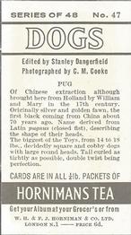 1961 Hornimans Tea Dogs #47 Pug Back