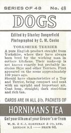 1961 Hornimans Tea Dogs #48 Yorkshire Terrier Back
