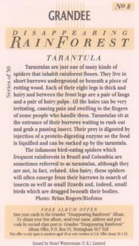 1991 Grandee Disappearing Rainforest #8 Tarantula Back