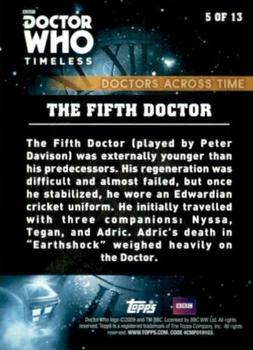 2016 Topps Doctor Who Timeless - The Doctors Across Time #5 The Fifth Doctor Back