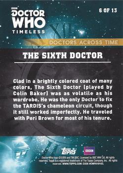 2016 Topps Doctor Who Timeless - The Doctors Across Time #6 The Sixth Doctor Back
