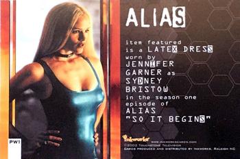 2002 Inkworks Alias Season 1 - Pieceworks Costume Relics #PW1 Jennifer Garner Back