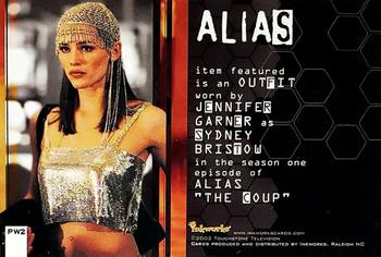 2002 Inkworks Alias Season 1 - Pieceworks Costume Relics #PW2 Jennifer Garner Back
