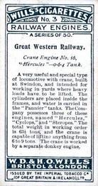 1924 Wills's Railway Engines #3 Great Western Railway Back