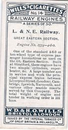 1924 Wills's Railway Engines #14 L. & N.E. Railway Back