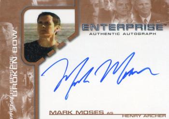 2002 Rittenhouse Star Trek Enterprise Season 1 - Premiere Episode Autographs #BBA10 Mark Moses Front
