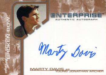 2002 Rittenhouse Star Trek Enterprise Season 1 - Premiere Episode Autographs #BBA13 Marty Davis Front