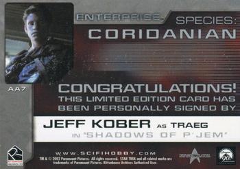2002 Rittenhouse Star Trek Enterprise Season 1 - Aliens of Enterprise Autographs #AA7 Jeff Kober Back