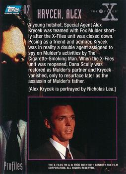 1996 Topps The X-Files Season Two - Foil Parallel #7 Krycek, Alex Back