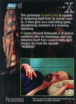 1996 Topps The X-Files Season Two - Foil Parallel #43 freakish twin Back