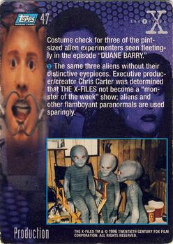 1996 Topps The X-Files Season Two - Foil Parallel #47 Costume check for three of the 4 Back